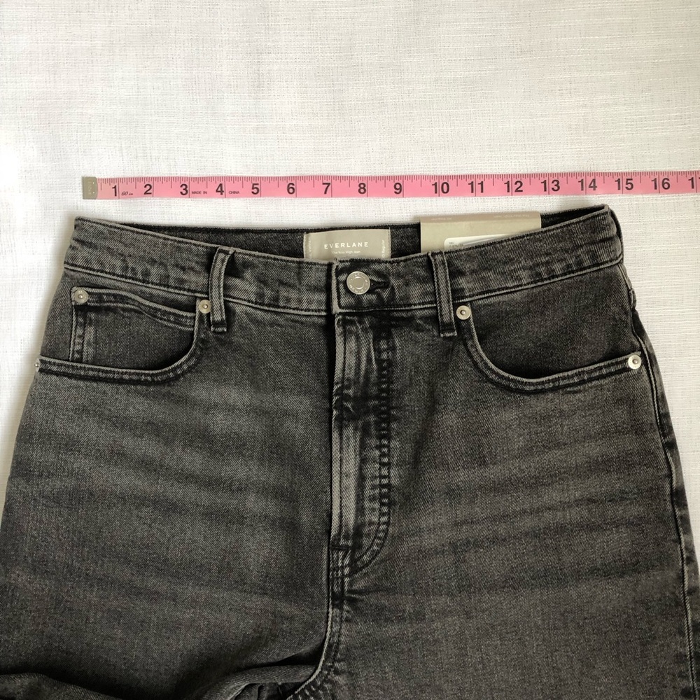 NWT Everlane The Way High Organic Cotton Straight Leg Jeans | Black, Size 30 - Picture 11 of 12
